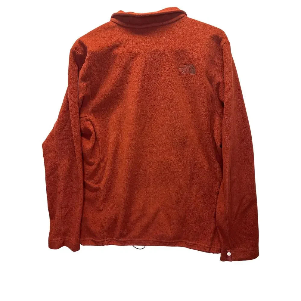 The‎ North Face TKA 100 Glacier Full Zip Fleece Jacket Rust Orange Mens Large